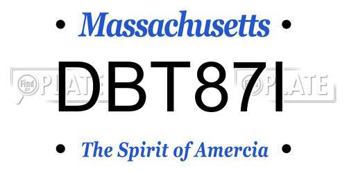 DBT87I Massachusetts License Plate