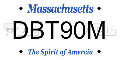 DBT90M Massachusetts License Plate