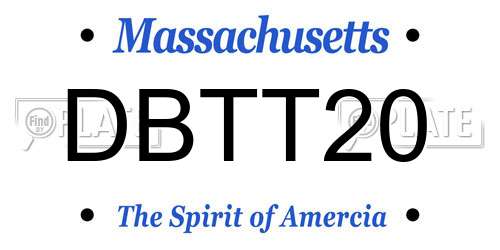 DBTT20 Massachusetts License Plate