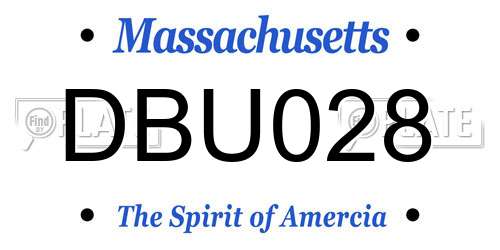 DBU028 Massachusetts License Plate