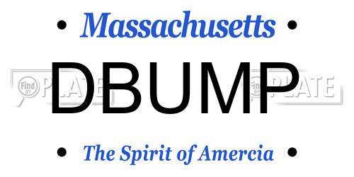 DBUMP Massachusetts License Plate