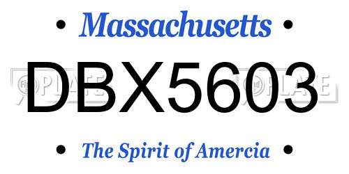 DBX5603 Massachusetts License Plate