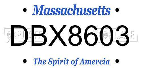 DBX8603 Massachusetts License Plate