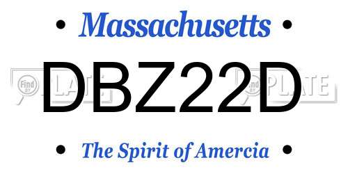 DBZ22D Massachusetts License Plate