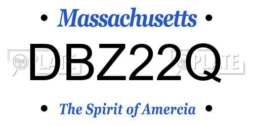 DBZ22Q Massachusetts License Plate