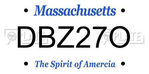 DBZ27O Massachusetts License Plate