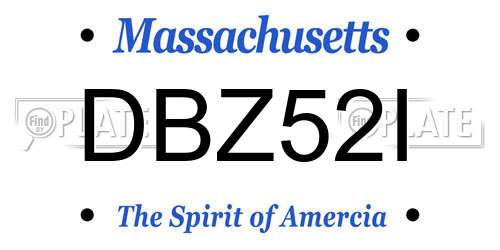 DBZ52I Massachusetts License Plate