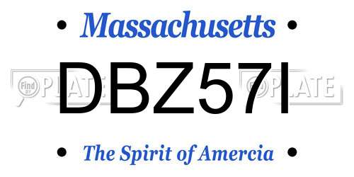 DBZ57I Massachusetts License Plate