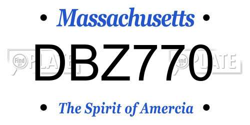 DBZ770 Massachusetts License Plate
