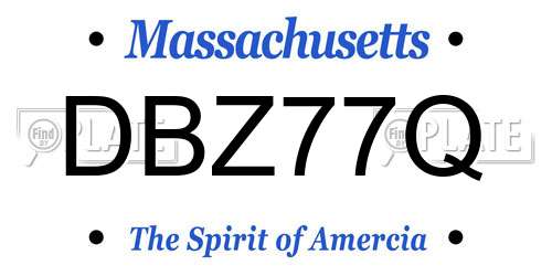 DBZ77Q Massachusetts License Plate