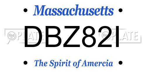 DBZ82I Massachusetts License Plate