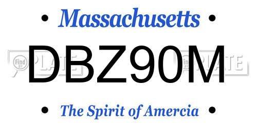 DBZ90M Massachusetts License Plate