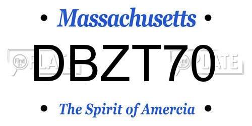 DBZT70 Massachusetts License Plate