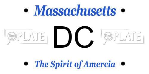 DC Massachusetts License Plate