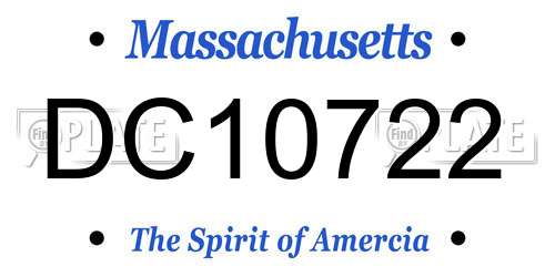 DC10722 Massachusetts License Plate