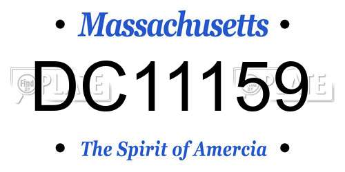 DC11159 Massachusetts License Plate