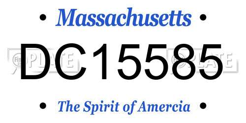DC15585 Massachusetts License Plate