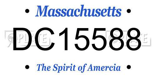 DC15588 Massachusetts License Plate