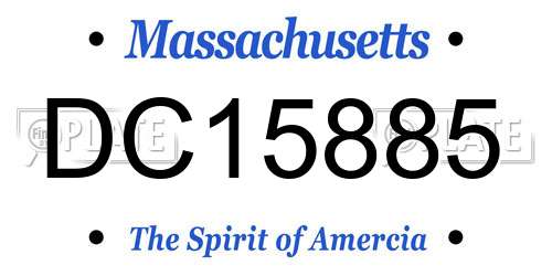 DC15885 Massachusetts License Plate