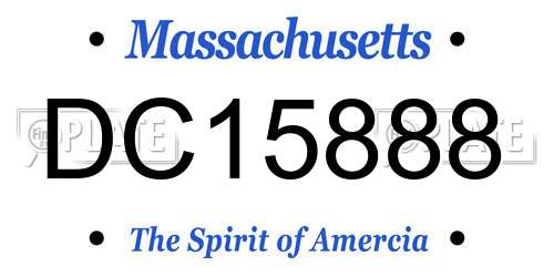 DC15888 Massachusetts License Plate