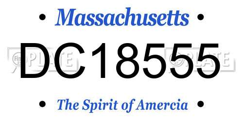 DC18555 Massachusetts License Plate