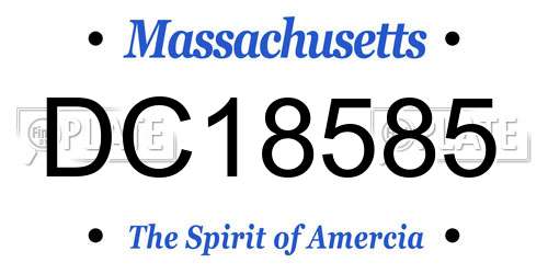 DC18585 Massachusetts License Plate