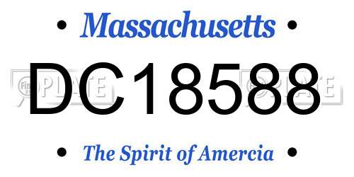 DC18588 Massachusetts License Plate