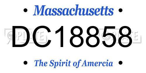 DC18858 Massachusetts License Plate