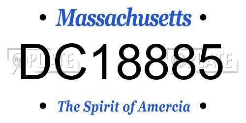 DC18885 Massachusetts License Plate