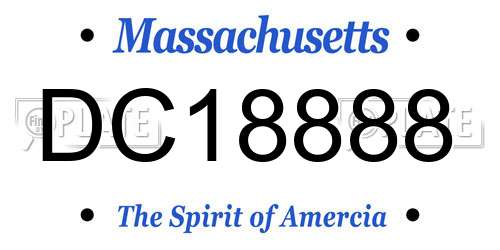 DC18888 Massachusetts License Plate