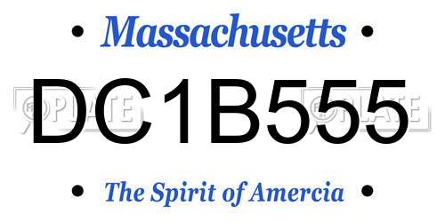DC1B555 Massachusetts License Plate