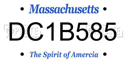 DC1B585 Massachusetts License Plate