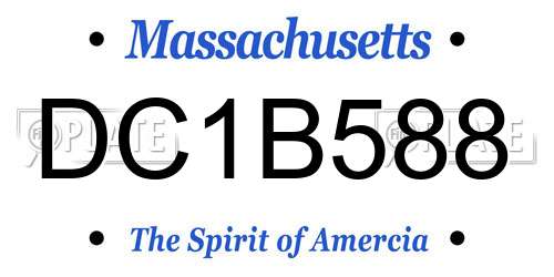 DC1B588 Massachusetts License Plate