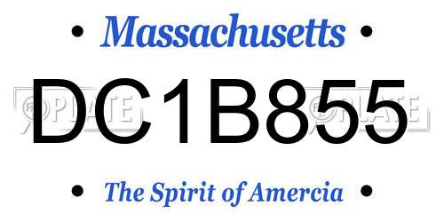 DC1B855 Massachusetts License Plate