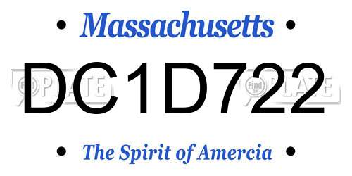 DC1D722 Massachusetts License Plate