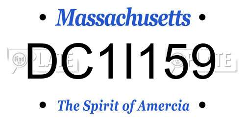 DC1I159 Massachusetts License Plate