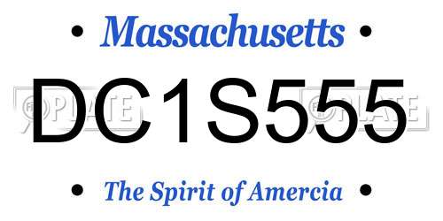DC1S555 Massachusetts License Plate