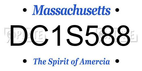 DC1S588 Massachusetts License Plate