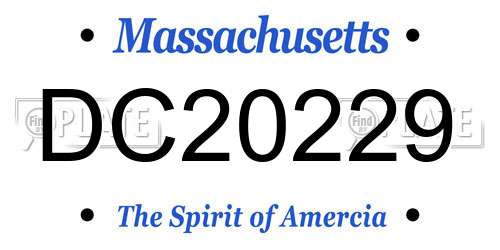 DC20229 Massachusetts License Plate