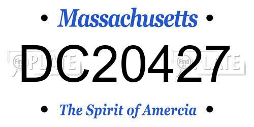 DC20427 Massachusetts License Plate