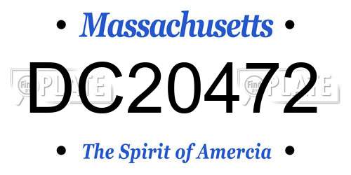 DC20472 Massachusetts License Plate