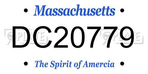 DC20779 Massachusetts License Plate
