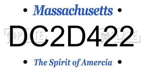 DC2D422 Massachusetts License Plate