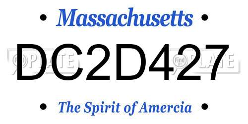 DC2D427 Massachusetts License Plate