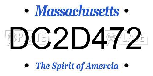 DC2D472 Massachusetts License Plate
