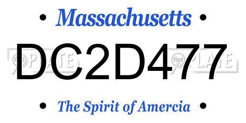 DC2D477 Massachusetts License Plate