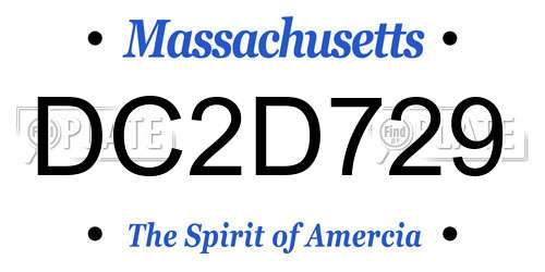 DC2D729 Massachusetts License Plate