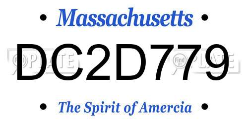 DC2D779 Massachusetts License Plate