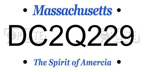 DC2Q229 Massachusetts License Plate