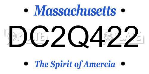 DC2Q422 Massachusetts License Plate
